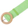 INSPIRE CHIC Women's Cotton and Linen Style Circle Buckle Plastic Straw Braided Belt for Dresses 1 Pcs - 2 of 4