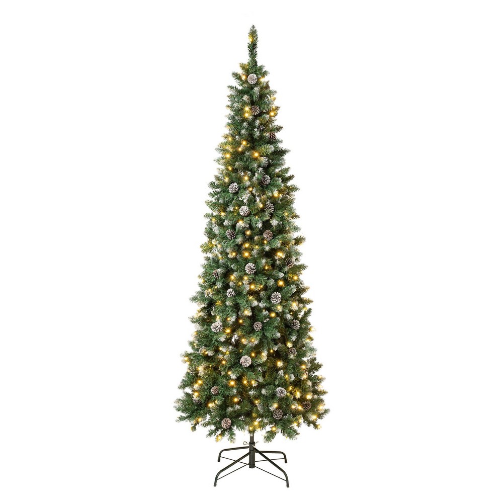 Photos - Garden & Outdoor Decoration National Tree Company First Traditions 7.5' Pre-Lit LED Slim Snowy Oakley 