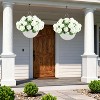 Coucheta Artificial Hanging Geraniums 2-Pack, UV Resistant Outdoor Flowers with White Baskets, Fake Plants for Porch Patio Garden Decor - 3 of 4