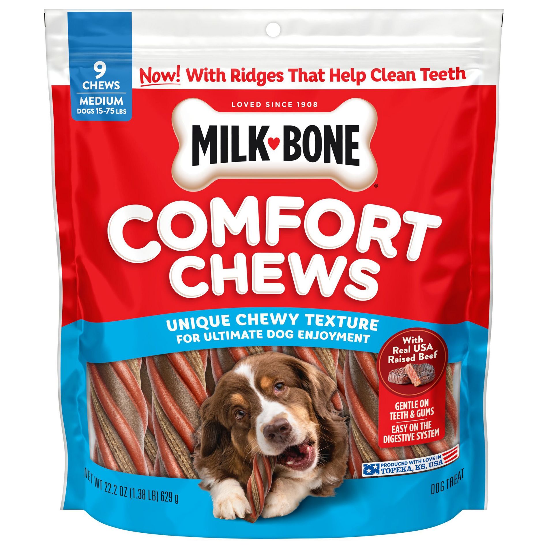 Milk-Bone Comfort Chews Beef Flavor Chewy Dog Treat - Small/Medium - 22.2oz/9ct