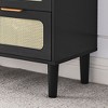 Okak Rustic Dresser for Bedroom with Wide Rattan Drawer, Wooden Chest Closet Storage Cabinet Organizer for Living Room Hallway Entryway - 3 of 4
