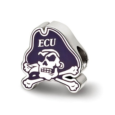 Black Bow Jewelry Sterling Silver East Carolina Pirates NCAA Bead Charm