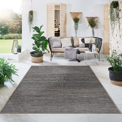 Dual-Use Modern Geometric Gray Flatweave 5' x 7' Rug