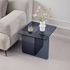 Vynxaria Series 20 in. Smoke Grey Rectangular Tempered Glass End Table with Multi-Purpose Use - 4 of 4
