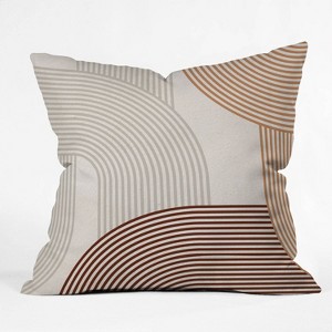 16"x16" Iveta Abolina Mid Century Line Art Throw Pillow Brown - Deny Designs - 1 of 4