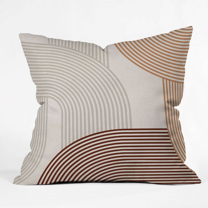 16&#34;x16&#34; Iveta Abolina Mid Century Line Art Throw Pillow Brown - Deny Designs, 1 of 7