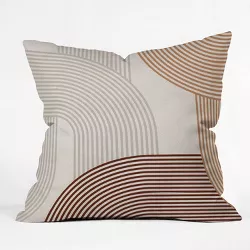 16"x16" Iveta Abolina Mid Century Line Art Throw Pillow Brown - Deny Designs