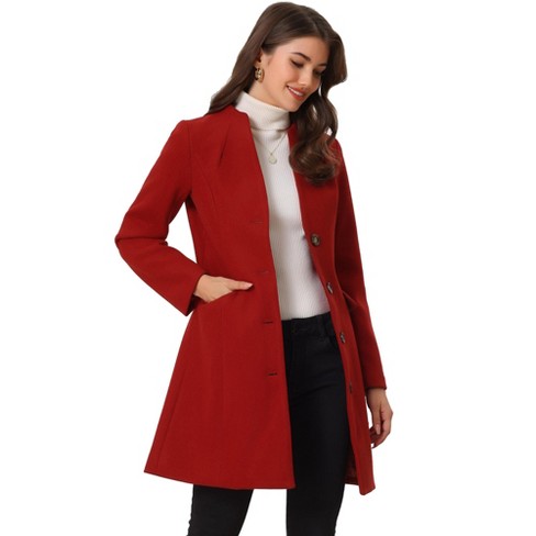 Dark red coat discount women's