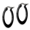 Chisel Stainless Steel Polished Black IP-plated 19mm Diameter 2mm Hoop Earrings - 4 of 4
