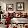 Lomsoe 4pcs Festive Christmas Cushion Covers - Snowman with Candy Cane, Reindeer with Holly, Holiday Season Patterned Pillowcases - 2 of 4