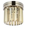 Elegant Lighting Sydney 3 light Matte Black Flush Mount Golden Teak (Smoky) Royal Cut Crystal - 3 of 4