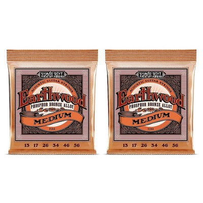 Ernie Ball 2144 Earthwood Phosphor Bronze Medium Acoustic Guitar Strings 2-Pack