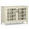 Hampshire Low Storage Cabinet Antique White - WyndenHall: Traditional Style, Adjustable Shelves, Glass Doors - 2 of 4