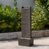 Teamson Home 38" Metal Fiberglass and Polyresin Cascading Ridged Water Fountain Dark Gray - 2 of 4