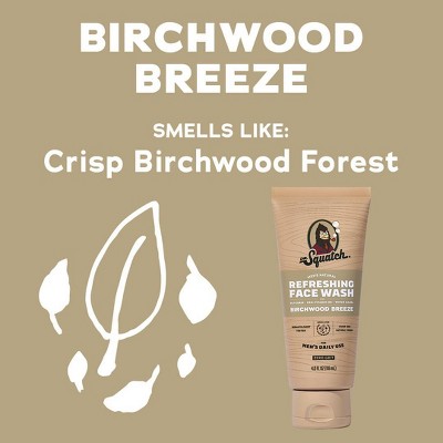 DR. SQUATCH Men's Hydrating Face Wash - Birchwood Breeze - 4floz: For Normal Skin, Gel Cleanser