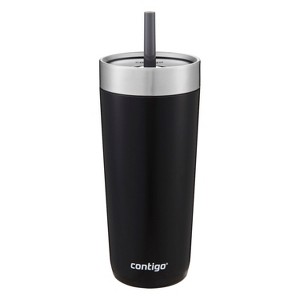 Contigo 18oz Stainless Steel Luxe Tumbler with Spill-Proof Lid and Straw Black