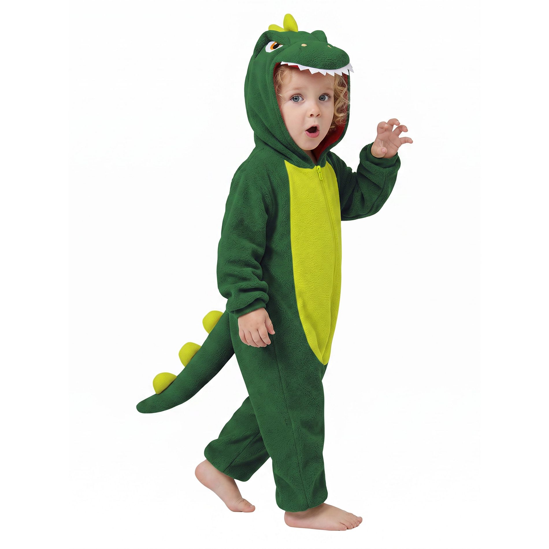 Joyfy Halloween Baby Animal Costume, Toddler Dinosaur Jumpsuit, Plush Jumpsuit Infants Romper Halloween Costume-18-24 months