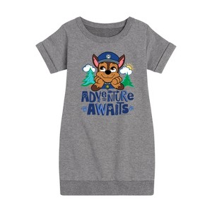 Girls' - Paw Patrol - Adventure Awaits Graphic Short Sleeve Fleece Dress - 1 of 4