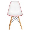 LeisureMod Cresco Mid-Century Modern Acrylic Dining Chair with Wooden Dowel Eiffel Legs – Kitchen & Dining Room Chair - 2 of 4