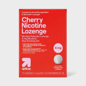 Nicotine 4mg Lozenge Stop Smoking Aid - Sugar Free Cherry - 72ct - up&up™ - 1 of 4