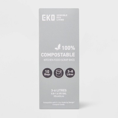 EKO 10ct Compost Trash Bags Refills Green