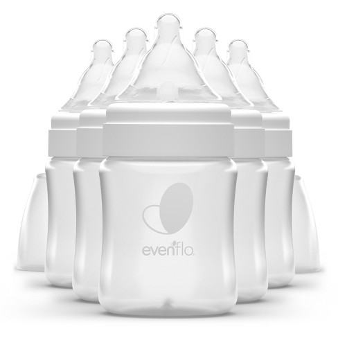 Evenflo Feeding Balance + Angled Standard Neck Bottle 5oz 6pk with Balance + Pacifier Sample