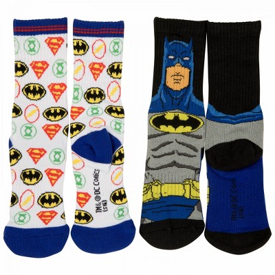 Kids Batman and DC Heroes 2-Pair Pack of Athletic Socks