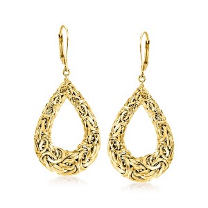 Ross-Simons 14kt Yellow Gold Byzantine Open Teardrop Earrings - 1 of 3