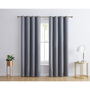 HLC.ME Laurance Complete Blackout Thermal Insulated Grommet Top Panels Window Curtains Drapes for Bedroom, Set of 2 - 1 of 4