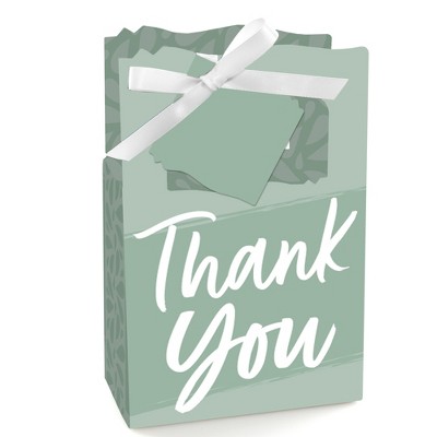 Big Dot of Happiness Sage Green Elegantly Simple - Guest Party Favor Boxes - Set of 12