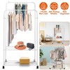 NewHome "Multi-Functional Garment Hanging Rack & Organizer with Rolling Wheels for Clothes, Shoes, and Pillows" White - 4 of 4