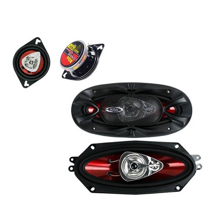 BOSS 3.5" 2-Way Car Speakers and 4"x10" 3-Way Chaos Exxtreme Car Speakers