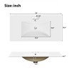 Mshliw 36 Inch Bathroom Vanity with Ceramic Sink, Freestanding Storage Cabinet with 4 Drawers and 1 Door, Solid Wood Frame, Adjustable Shelf - 4 of 4