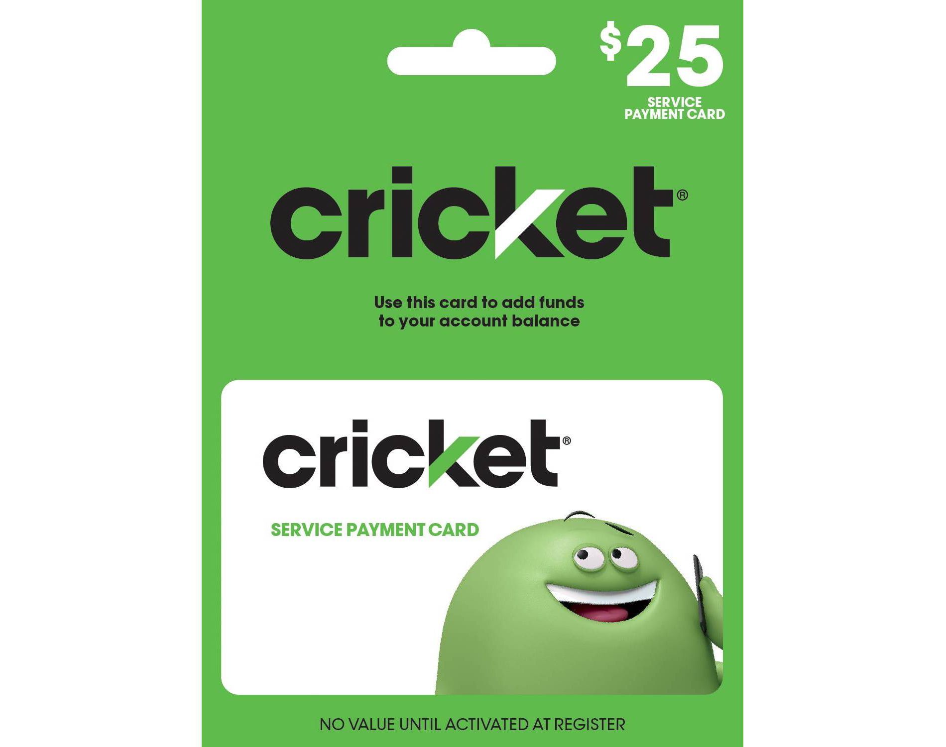 Cricket Wireless Service Payment Card (Email Delivery)