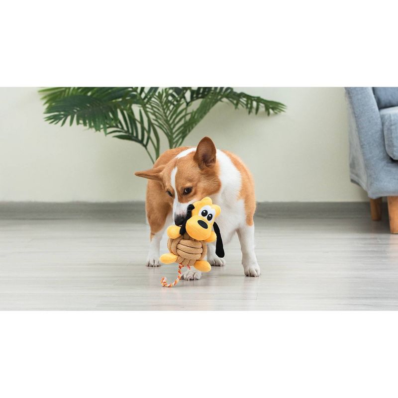 Disney Pluto Plush Rope Ball Squeaker Dog Toy - 9&#34;, 2 of 8