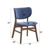 Bevis Blue Fabric & Walnut Finish Side Chair (Set of 2) - 4 of 4