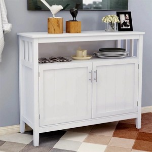 LunaLulinlk Kitchen storage sideboard and buffet server cabinet-White - 1 of 4