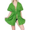 LA LEELA Women's Summer Vacation Holiday Wear Front Open Soft Beach Beachwear Duster Cardigan for Women 2X-3X Grass_AB984 - 2 of 4