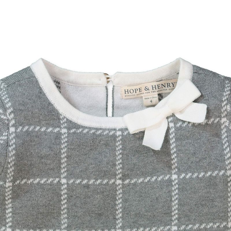 Hope & Henry Girls' Bow Detail Sweater Dress, Toddler, 2 of 5