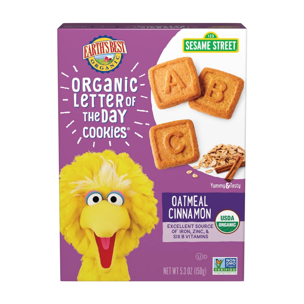 Earth's Best Organic Oatmeal Cinnamon Cookies Baby & Toddler Snacks - 5.3oz