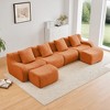 148" U-Shaped Sectional Sofas¨C Teddy Fabric, No Assembly Required Curved Armrest Anti-Slip Base - 2 of 4