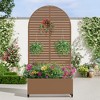 Lirago Metal Planter Box privacy screen Garden Bed with Trellis and Wheels - 2 of 4