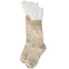 Memoi Women's Delicate Lace Slant Ribbed Crew Socks - 2 of 4