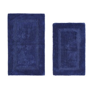 Lux Premium 100% Cotton Tufted Solid Reversible 2 PC Bath Rug Set – Ultra-Soft, Water-Absorbent, Durable, Machine Washable Bathroom Rug - 1 of 4