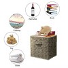 TOBILI 12 inch Foldable Cube Storage Bins Set of 6, Closet Organizers Bins and Storage Box for Toy Clothes-Brown - 3 of 4