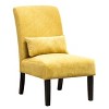 TOAOTBNBO Modern Accent Chair with Chenille Upholstery, Armless chair with High Back and Matching Pillow Modern Sitting Chair for Bedroom, Yellow - 2 of 4