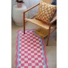 Lany Space Pink and Blue Lace checkerboard Runner, 2'x5' - 2 of 2