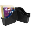 Storex Small Book Bin, Black, Pack of 6 - 2 of 3