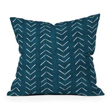 Becky Bailey Mud Cloth Big Arrows Square Throw Pillow Teal - Deny Designs