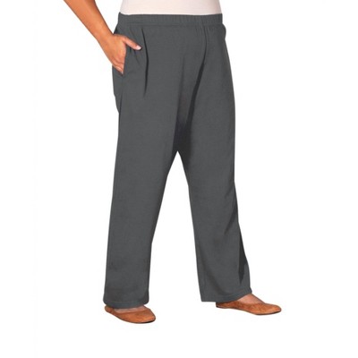 Women's Wide Leg Cotton Knit Pants - Plus - On The Plus Side